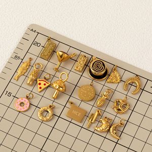 Acero inoxidable croissants donuts queso pizza piña setas café encanto colgantes - Product Image 2