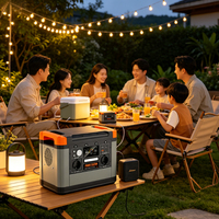 Sistema Generador de Energía Solar Fuera de la Red con Capacidad de 1008 Wh, Estación de Energía Portátil de 1500 W para Acampar al Aire Libre
