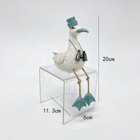 Figura Decorativa de Gaviota de Resina, Estilo Náutico Costero, con Patas Colgantes, Adorno para Mesa de Playa u Hogar, Regalo