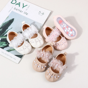 Chaussures plates Mary Jane pour bébé fille, modèle princesse, avec perles et dentelle, haute qualité, pour bébés de 0 à 1 an, collection 2026 - Product Image 1