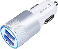 Adaptateur secteur USB à deux ports Smart 3.4A Adaptateur allume-cigare à charge rapide Téléphones mobiles Ordinateurs portables Caméras Changeurs de voiture
