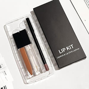 Kit de brillo de labios de etiqueta privada 3 en 1 de alta calidad, delineador de labios mate resistente al agua, aceite de labios de larga duración en forma líquida, juego de caja disponible - Product Image 1