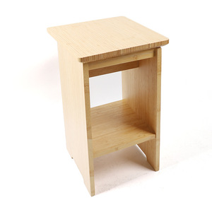 Small <b>bamboo</b> <b>stool</b> for home use and children, low <b>stool</b>, footrest, square <b>stool</b>, 360 swivel <b>stool</b>. - Product Image 4