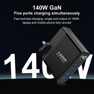 Bộ Sạc PD GaN 140W 100W 65W Bộ Chuyển Đổi Nhanh QC3.0 Màn Hình LED Đầu Ra 3C2A Bộ Sạc Du Lịch Nhanh Type C Cho <span class=keywords><strong>iPhone</strong></span> Máy Tính Xách Tay Di Động - Product Image 5