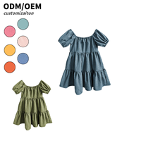 Robe d'été tendance pour filles Longue élégante de style féerique près du corps Conception à carreaux en coton et lin doux