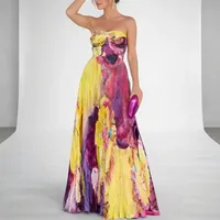 Robe élégante sans manches en violet, taille haute, coupe ajustée, pour occasions printanières, service OEM ODM