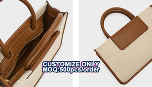 <span class=keywords><strong>Paparazzi</strong></span> PA0631-B à l'étranger usine Bolsa De Hombro longue sangle épaule toile bandoulière sac fourre-tout avec cuir - Product Image 4