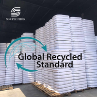 GRS Recycle 100% Polyester Tops 3D 88mm Semi-Dult Raw White Yarn Spinning Staple Fiber for Concrete & Filling Material