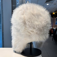 Topi Ushanka Bulu Mink Palsu Mewah untuk Wanita, Topi Trapper Hangat dan Lembut untuk Musim Dingin dengan Penutup Telinga Berbulu