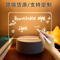 Personnalisation de cadeaux transfrontaliers, tableau de dessin en acrylique écologique à faire soi-même, fond en bois 3D, surface vierge lumineuse pour table de mémo