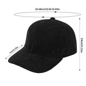 High Quality Customized Corduroy Dad Hat Fashionable Structured Baseball Cap with <b>Vintage</b> Styled Curved Brim Sport Gorras - Product Image 3