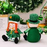 Accessoires de poupée en peluche super douce brodée, motif dessin animé Feuille Verte Irlandaise, pour la Fête de la Saint-Patrick, décoration de bureau, cadeaux 2-4
