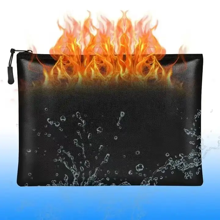 Customized Design A4 Document Pouch Fire Lockable Safe Fire Resistant Waterproof Storage File Resistant Fireproof Pouch