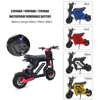 Scooter eléctrico para adultos de doble motor de rodillos Elektro de 72v, adecuado para scooter con asiento de 2000w con soporte