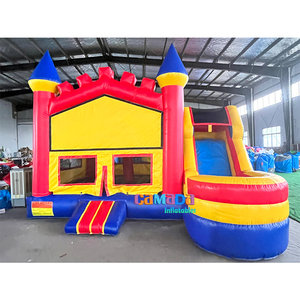 Maison de rebond gonflable commerciale 5-en-1 avec château plein d'entrain de saut de toboggan avec des cerceaux de basket-ball Combo de maison de rebond pour la location - Product Image 4