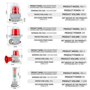 MDCN 120db sirène d'alarme visuelle et sonore 24v DC IP66 antidéflagrant LED feux d'avertissement de Signal stroboscopique modèle BBJ-1/2/3/4/5 - Product Image 4