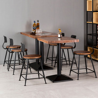 Table à manger moderne bois restaurant meubles Style industriel fer empilable Vintage Bistro Tables et chaises ensembles