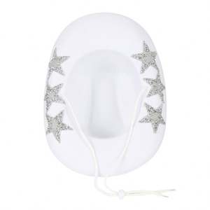Sombreros de vaquera estilo occidental con diamantes de imitación y estrellas, con logotipo personalizado, para Halloween, novias, con cuerda - Product Image 6