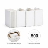 Label Kertas Thermal Fanfold 4x6, Tumpukan Kompak, Perekat, 500 Lembar, Hemat Tempat untuk Pengiriman Paket Kecil