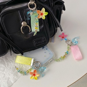 Porte-clés Fleur Mignonne en Gros, Sangle en Tissu Personnalisée, Pendentif Floral en Résine, Porte-clés Multicolore, Breloque de Sac pour Filles, Cadeau - Product Image 3