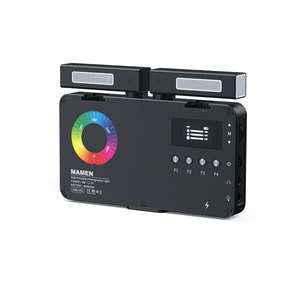 Mamen RGB <span class=keywords><strong>LED</strong></span> video ánh sáng nhiếp ảnh Ánh sáng Microphone với microphone 2 trong 1 xách tay ánh sáng cho máy ảnh vlog thiết bị - Product Image 4