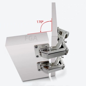Acier laminé à froid de haute qualité, finition nickel, angle réglable à 165 degrés, fermeture douce, dissimulé, pour meubles de cuisine et scolaires - Product Image 5