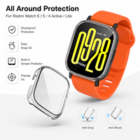 Protection d'écran en verre trempé pour Redmi Watch 6 5 4 Active Lite, coque de protection intégrale à clipser