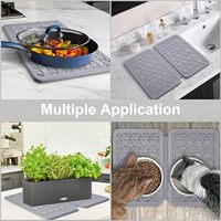 Nouveau produit tapis de plateau de séchage de vaisselle d'évier en pierre de diatomite de terre de diatomées pliable à séchage instantané rapide avec sangle en silicone