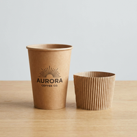 Gobelets à café compostables de haute qualité doublés de PLA, vente en gros, logo personnalisé