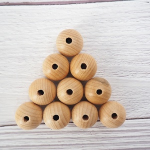 Promoción de Cuentas de Madera de Haya de 10 mm Libres de BPA para la Fabricación de Joyas, Manualidades, Accesorios para Bebés y Dentición - Product Image 2