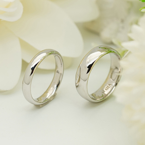 Bold and Bare | 14K White & Rose Gold Wide Classic Polished <b>Dome</b> Wedding Band | The Unadorned Statement Plain Brilliance - Product Image 5