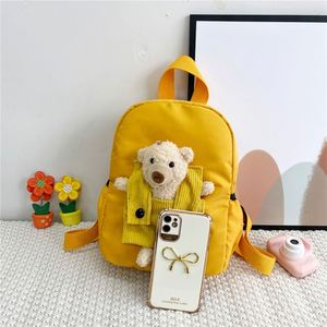 Hot Selling Canvas Cute Bear <b>Small</b> Kids <b>Backpack</b> Kindergarten Children School Bags With Custom Logo - Product Image 4
