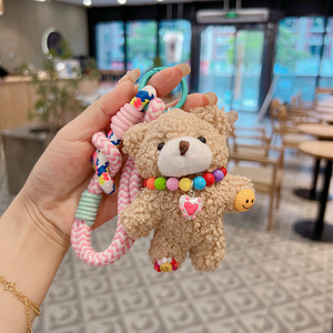 Porte-clés <span class=keywords><strong>en</strong></span> peluche ours <span class=keywords><strong>arc</strong></span>-<span class=keywords><strong>en</strong></span>-<span class=keywords><strong>ciel</strong></span> mignon, breloque de sac ours Kawaii, accessoire de mode fantaisie - Product Image 1