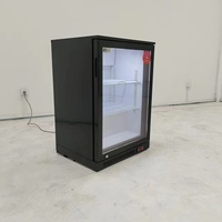Низкошумный вертикальный однодверный холодильник-витрина с антизапотевающим стеклом для кафе, отелей, гостевых комнат, для хранения напитков