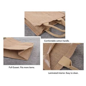 Sac fourre-tout personnalisé en toile de jute écologique avec logo sur mesure pour cadeau de demoiselle d'honneur - Product Image 4