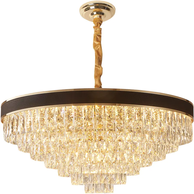 Wholesale Customization Height Adjustable Modern Crystal Chandelier ceiling mount led lantern crystal light