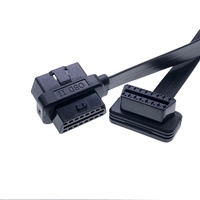 Cable de Extensión Divisor de 16 Pines OBD2 AOTAI, Adaptador Plano en Ángulo Recto de Macho a 2 Hembras