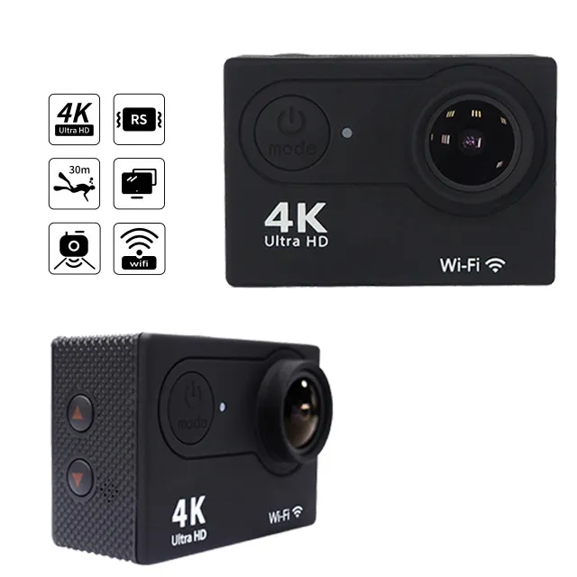 Мини 4K 25fps 170 градусов водонепроницаемый шлем Спортивная Wifi велосипедная экшн-камера для мотоциклов и дайвинга