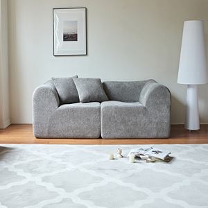 Sofá Seccional Moderno de Alta Compresión, Tapizado en Terciopelo Negro, Relleno de Espuma, Ahorro de Espacio, Diseño de Lujo con Botones, para Sala de Estar - Product Image 4