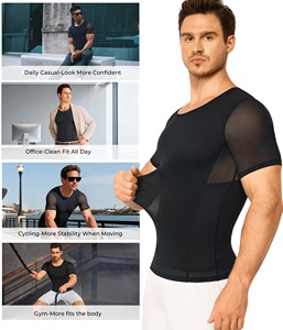 <strong>Mens</strong> Slimming Body Shaper <strong>Vest</strong> Abs Abdomen <strong>Compression</strong> Shirt Cooling Feel Workout <strong>Compression</strong> Shirt - Product Image 6