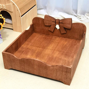 Cama para Perros de Madera Maciza con Lazo, Resistente a la Humedad, para Todas las Estaciones, para Perros Pequeños, Yorkshire Terriers, Teacup, para Sala de Estar - Product Image 1
