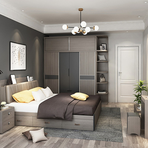 Sunrise set di mobili singoli in legno camera da letto King Size letto e armadio per alberghi eleganti mobili individuali per camere d'albergo - Product Image 4