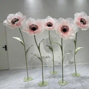 E-266 Voorruit Decor Lente Zomer Papaver Narcis Rose Pioen Handgemaakte Bloemen Voor Bruiloft