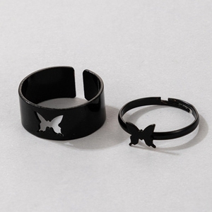 Trendy Gold Schmetterlings ringe für Frauen Männer Liebhaber Paar Ringe <span class=keywords><strong>Set</strong></span> Freundschaft Verlobung Hochzeit Offene Ringe 2024 Schmuck - Product Image 5
