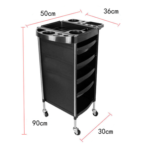 Chariot de Salon Mobile en Plastique au Design Moderne, Table Portable pour Barbier et SPA avec Roues et Tiroirs, Écologique, pour Salon de Beauté - Product Image 3