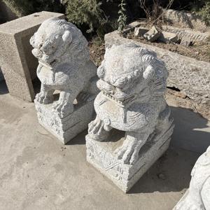 庭屋外手彫り天然石フー犬動物彫刻大理石ライオン像 - Product Image 6