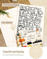 Bolsa de algodón personalizable de gran tamaño, Impresión de programa de TV, cierre abierto, decoraciones múltiples, cadenas bordadas de perlas, plumas