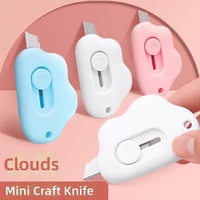 Mini couteau utilitaire automatique portable - Outil de découpe de papier en plastique pour l'ouverture de colis et d'enveloppes, outil de coupe de papier sûr