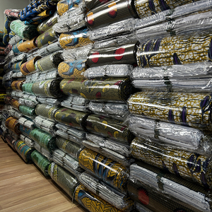 Tissu de batik <span class=keywords><strong>africain</strong></span> Top Tissu de batik <span class=keywords><strong>africain</strong></span> Fabriqué <span class=keywords><strong>en</strong></span> usine avec imprimé floral <span class=keywords><strong>africain</strong></span> à la cire Ankara Tie-Dye Hot Stamping Gold Fabric - Product Image 4