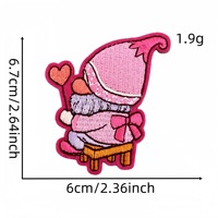 En stock, patch brodé à repasser pour les fêtes, cœur rose, dessin animé, Saint-Valentin, pour vêtements et accessoires